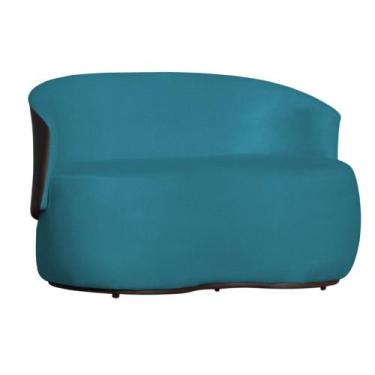 Imagem de Namoradeira Decorativa Beatriz Orgânica Composê Couro Marrom Suede Azu