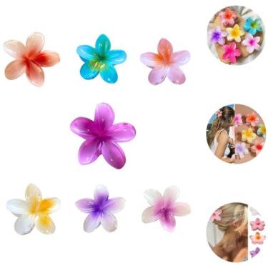 Imagem de Kit 6 Presilhas Piranha Flor Grande Para Cabelo Havaiano - Dafu