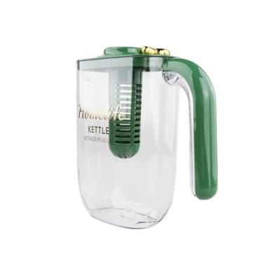 Imagem de WeiLaiKeQi Water Pitcher Water Jug Versátil Servware portátil leve com tampa e lidar com o recipiente de bebida para a geladeira de praia verão, Verde