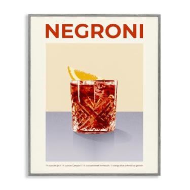 Imagem de Stupell Industries Negroni Classic Cocktail Gray Framed Giclee Art, design por Victoria Barnes, 16 x 20