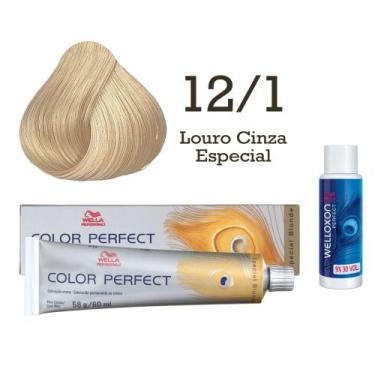Imagem de Coloração Color Perfect 12/1 Louro Cinza Especial + Ox 30  Wella - Wel