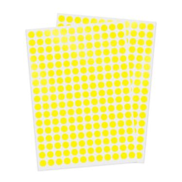 Imagem de YIKIADA 2040 pçs adesivos de pontos 1 cm etiquetas redondas círculo cor codificação decalques etiquetas coloridas para escritório, sala de aula, casa, quintal, venda amarelo
