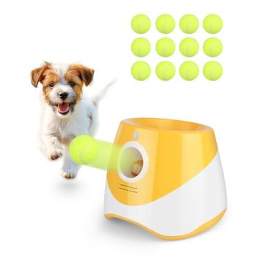 Imagem de Lançador automático de bolas para cães, lançador de bolas para cães com 12 bolas de tênis, lançador de bolas para cães, lançador de bolas para cães grandes, lançador de bola de tênis para cães