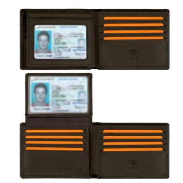 Imagem de Carteira RFID de couro genuíno Travelambo para homens com caixa de pre