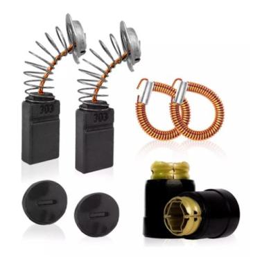 Imagem de Kit Porta Escova de Carvão + Par Carvão + Par de Molas Serra Mármore M