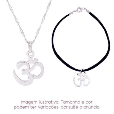 Imagem de Kit OM Colar + Pulseira camurça Meditação - Sunshine Cristais, Pratead