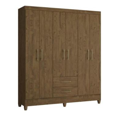 Imagem de Roupeiro Moval 6 Portas 2 Gavetas Panama, Castanho