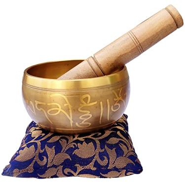 Imagem de Purpledip Tigela de canto de metal sino: instrumento musical tibetano budista para dhyana e meditação (10781)