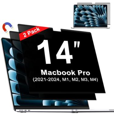 Imagem de Tela magnética de privacidade para MacBook Pro de 14 polegadas (2021-2024, M1, M2, M3, M4, Pro, Max), tela de privacidade removível, filtro antirreflexo de luz azul para laptop Mac Pro de 14 polegadas