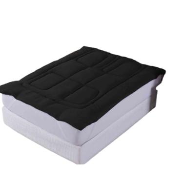 Imagem de Pillow Top Protetor De Colchão 400 Fios Macio Super King Queen Casal(preto,SOLTEIRO)