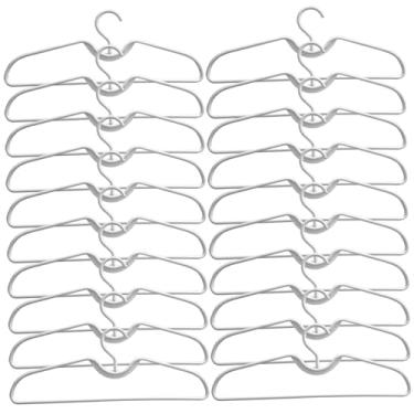Imagem de Cabides de pescoço curto, 20 peças, de plástico, resistente, antiderrapante, sem ombro, cabides curtos para guarda-roupas
