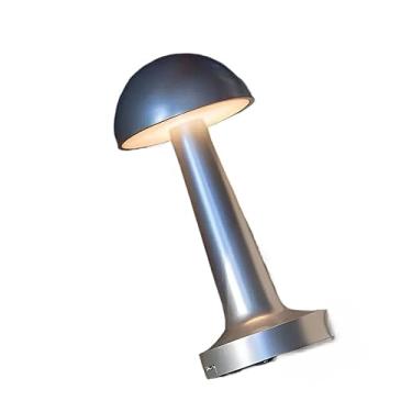 Imagem de Luminária de Mesa Candeiro Dumbbell Touch de Quarto Luxuosa 3 Tons de Led (DUMBBELL 144 PRATA)