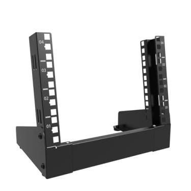 Imagem de QiaoYoubang Rack de rede de mesa, gabinete de mesa de quadro aberto de 25 cm para rede, servidores, equipamentos de áudio e vídeo (4U)