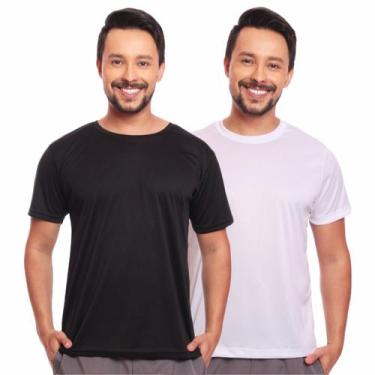 Imagem de Kit 2 Camisas Masculina Manga Curta Dry Fit Proteção Uv - Brás e Cia, 