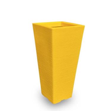 Imagem de Vaso De Planta Decorativo Quadrado Polietileno 75X40 Amarelo - Foster 
