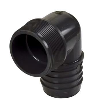 Imagem de Encaixe de tubo de PVC, cotovelo de 90 graus, cronograma 40, cinza, inserção farpada de 3/4 polegadas x MNPT de 3/10.2 cm