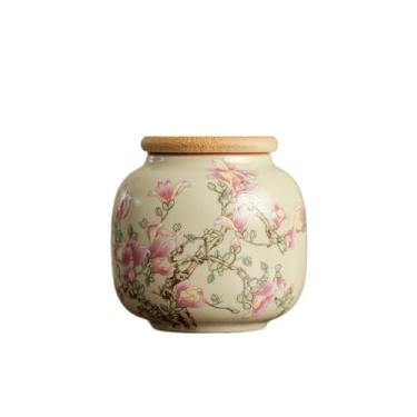 Imagem de Lata de chá Pote de armazenamento de chá solto Ru Kiln, recipientes de cerâmica para chá com tampa, pequeno organizador para armazenamento de chá, café e açúcar Caixa de chá