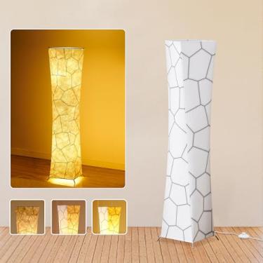 Imagem de chiphy Luminária De Chão, 52" (M) Altura, Com 3 Níveis Brilho Ajustável, Lâmpadas Led, Luz Coluna, Abajur Tecido Gradiente Mármore, Decoração Para Sala Estar, Quarto, Quarto Infantil