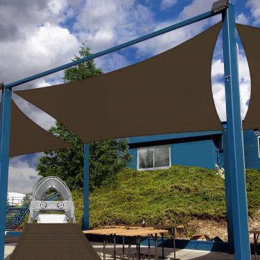 Imagem de Patio Paradise 20' X 24' Guarda-Sol Retangular Com Anel Super A, Tecido Bloqueador De Raios Uv, Cobertura Personalizada Resistente Para Deck, Quintal E Áreas Externas, Nível Comercial, Marrom