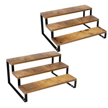 Imagem de ihomecooker Suporte De Madeira Para Exposição, Organizador Perfumes E Colônias Em Camadas, Temperos 3 Cupcakes, Conjunto Com 2 Peças Decoração