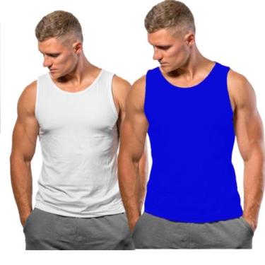 Imagem de Kit 2 Camisas Regata Básica Camiseta Sem manga Algodão Premium - DDC M