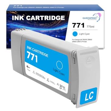 Imagem de QUEENPRINT High speed printing Cartucho de tinta 771A 771 ciano claro B6Y20A substituição para cartucho de tinta 771A para impressora DesignJet Z6200 Z6600 Z6800 Z6810 pacote com 1