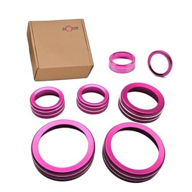 Imagem de Jectam Capa de botão de interruptor de ar condicionado, capas de botão de acessórios internos para carro compatível com Maverick 2022-2023 (rosa)