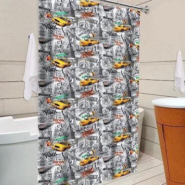 Imagem de Cortina de Box New York, PVC, 138 x 198 cm, Design Moderno, Resistente e Antimofo
