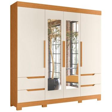 Imagem de Guarda Roupa Casal Vivacce 4 Portas E 4 Gavetas Cinamomo-off White Com Espelho - Móveis Albatroz Cinamomo-off White