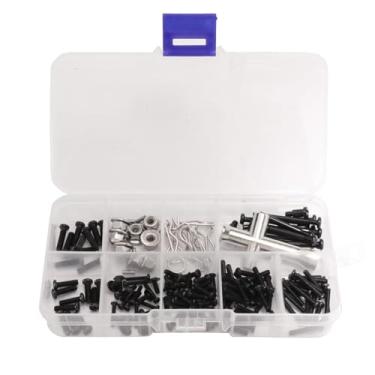Imagem de menolana 1/16 RC Parafuso Ferramentas de Reparo Case Acessórios Resistente DIY Upgrade Parte Conjunto de Parafusos com Montagem de Caixa para Caminhão RC 16201