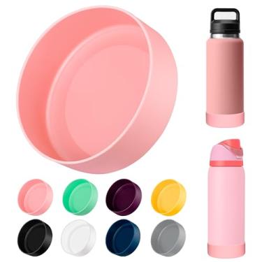 Imagem de Bluwing Capa de silicone para garrafa YETI Rambler de 740 ml, bota protetora de silicone para Owala 947 ml, manga inferior antiderrapante, livre de BPA (rosa)