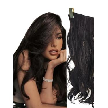 Imagem de Aplique de Cabelo em Tela U Genérico, Fibra Orgânica, Castanho Ondulado, 50cm, 155g, Repicado com Camadas Longas