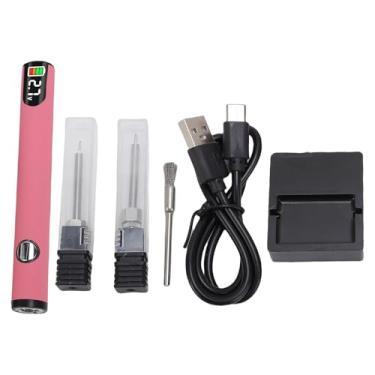 Imagem de AYNEFY Kit de Caneta Queimação de Roscas, 650mAh Cenagem de Vedação de Borda de Tecido de 650mAh Com Proteção Automática Display Digital 3 Ajustável para Costurar Projetos de Arte de (Rosa)