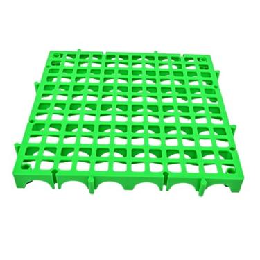 Imagem de NITAGO Piso modular interligado com grelha para piso de garagem com furos para lavagem de carros para chuveiro, quintal e banheiro, Verde