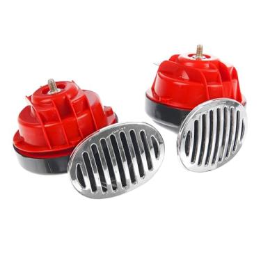 Imagem de Augeny 2 peças buzina de carro super alta 300DB, buzina elétrica de caracol de carro à prova d'água de 12 V, substituição automática de buzinas de tom alto baixo, acessórios universais para carros