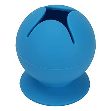 Imagem de Phefop Coletor de Sucata de Silicone, Copo de Limpeza de Desktop para Classificação de Resíduos, Suporte de Caneta Leve de Grade de Alimentos Com Copo de Sucção para Armazenamento de (BLUE)