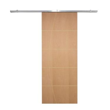 Imagem de Porta De Correr P- Verniz Frisada Kit Alumínio F01 - 210x80 - Vanin