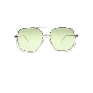 Imagem de Óculos de Sol Aviador Quadrado Blogueira Tendencia Moda Praia UV400 Feminino Unissex - Modelo Maldivas - Cacife Brand (Verde)