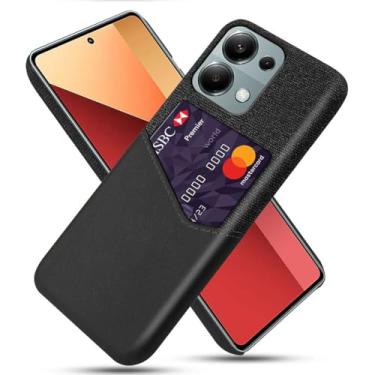 Imagem de Capa para Xiaomi Redmi Note 13 PRO 4G,Tela e tampa de couro PU,Antideslizante,360°cobertura completa à prova de choque com 1 slot de cartão atrás,Prevenção de queda-Black