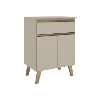 Imagem de Balcão 600 Atlanta Carraro Amêndoa 2 Portas 1 Gaveta