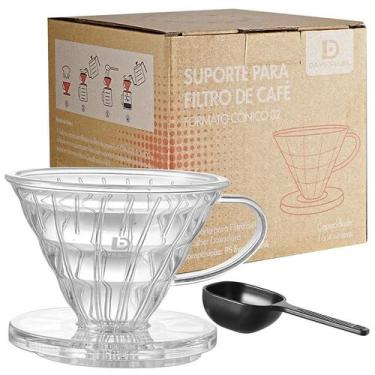 Imagem de Suporte Coador Acrílico Transparente V60-02 - DaysBrasil - Days Brasil
