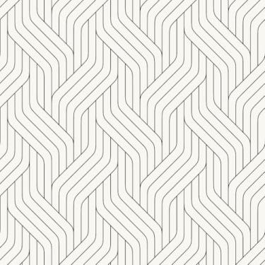 Imagem de Papel De Parede Adesivo Geométrico Linhas Pretas Fundo Bege Listras 3m