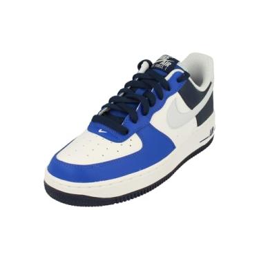Imagem de Nike Tênis masculino Air Force 1 '07, Tênis de futebol branco cinza Gamer Royal 100, 45