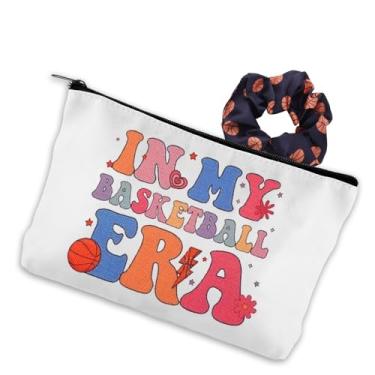 Imagem de Bolsa de maquiagem de basquete para mulheres, meninas, jogadoras de basquete, treinadoras, aniversário, presente de Natal, bolsa com acessório de laço de cabelo, Estilo 2, Small, Estilo 2