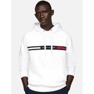 Imagem de Moletom Tommy Hilfiger Masculino Chest Insert Hoodie Branca-Masculino