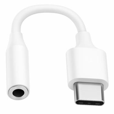 Imagem de Cabo Adaptador P2 para USB Tipo C Conversor de Áudio Digital 3.5mm para Tipo-C Compatível com Fones de Ouvido com Microfone, Headset Estéreo, Celulares Android ios Porta USB-C