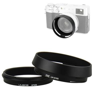 Imagem de (lens hood, lens hood(vented)/black) - JJC Aluminium Lens Hood Shade Protector with 49mm Filter Adapter Ring for Fujifilm X100F X100T X100S X100 X70 Replaces Fujifilm LH-X100 AR-X100 / Black