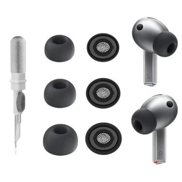 Imagem de ALXCD Kit de fones de ouvido compatível com Galaxy Buds 3 Pro SM-R630N, 3 pares P/M/G, 3 tamanhos, pontas de silicone com kit de limpeza, compatível com Galaxy Buds 3 Pro 6+1 cinza