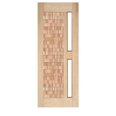 Imagem de Porta de Entrada Pivotante Maciça Noruega para Vidro - Madeira, 2,10 m