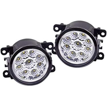 Imagem de beler Pacote com 2 lâmpadas LED brancas de neblina de substituição em caixa para Acura Honda, Ford, Nissan, Lincoln, Jaguar, Subaru, Suzuki Porsche (9 lâmpadas LED)